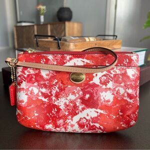COACH Red and Pink Abstract Wristlet